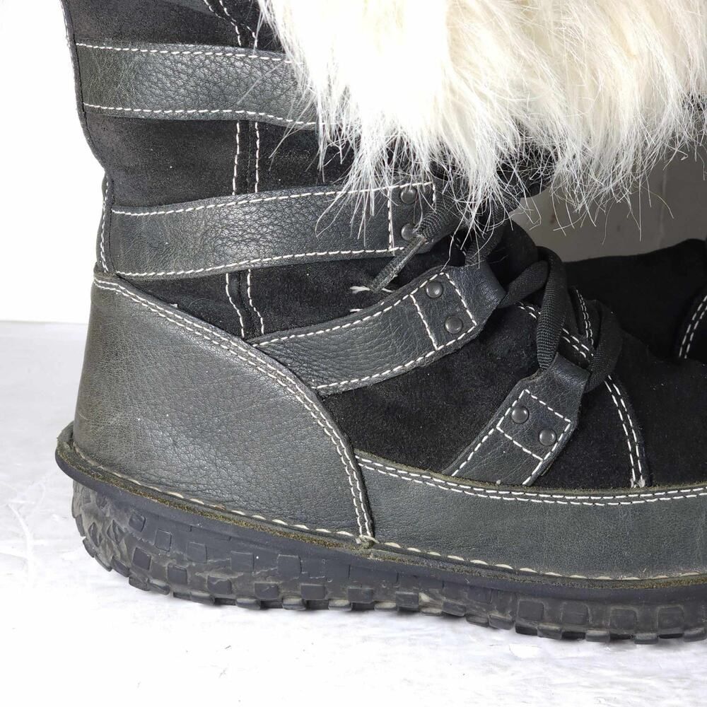 Sorel Women's Kaya US8 Black Leather Waterproof Insulated Faux Fur Winter Boot - Picture 13 of 16